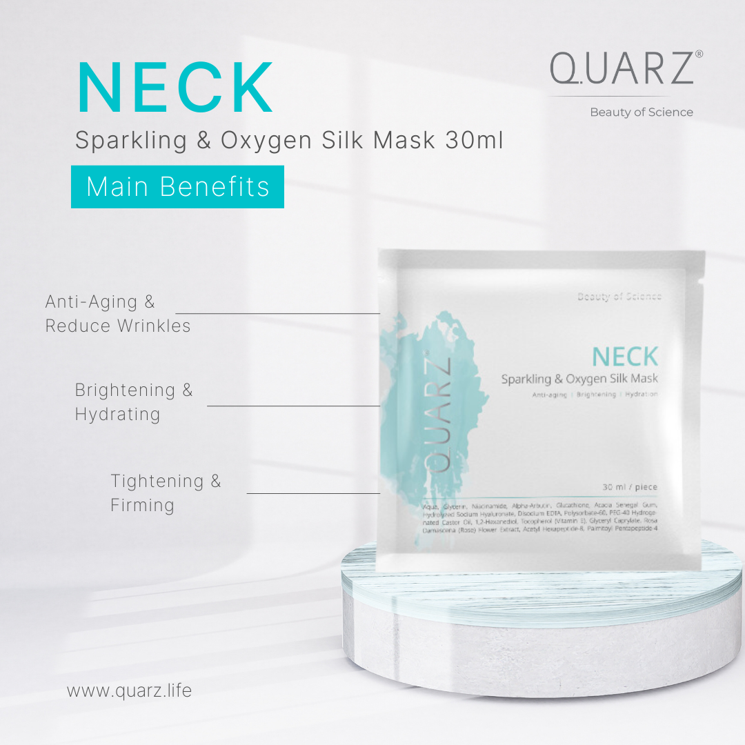O2 Neck Mask Quarz Sparkling & Oxygen Neck Silk Mask - Quarz.life